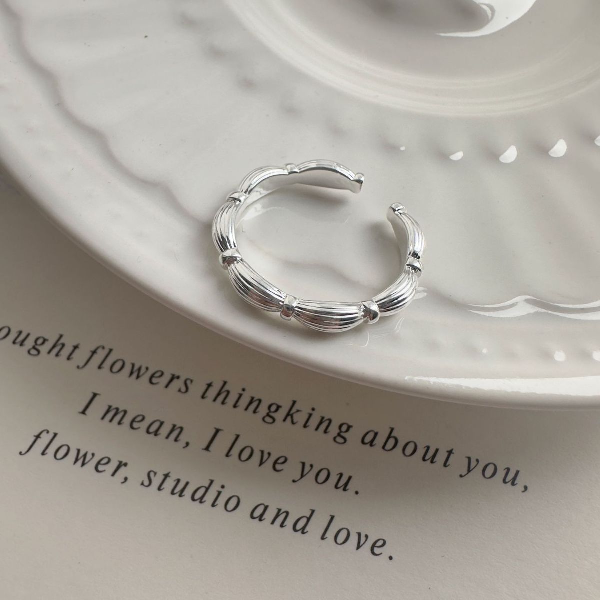 Cold style simple geometric metal ring stacking female open ins style silver spring and summer new ring female_voghion.com