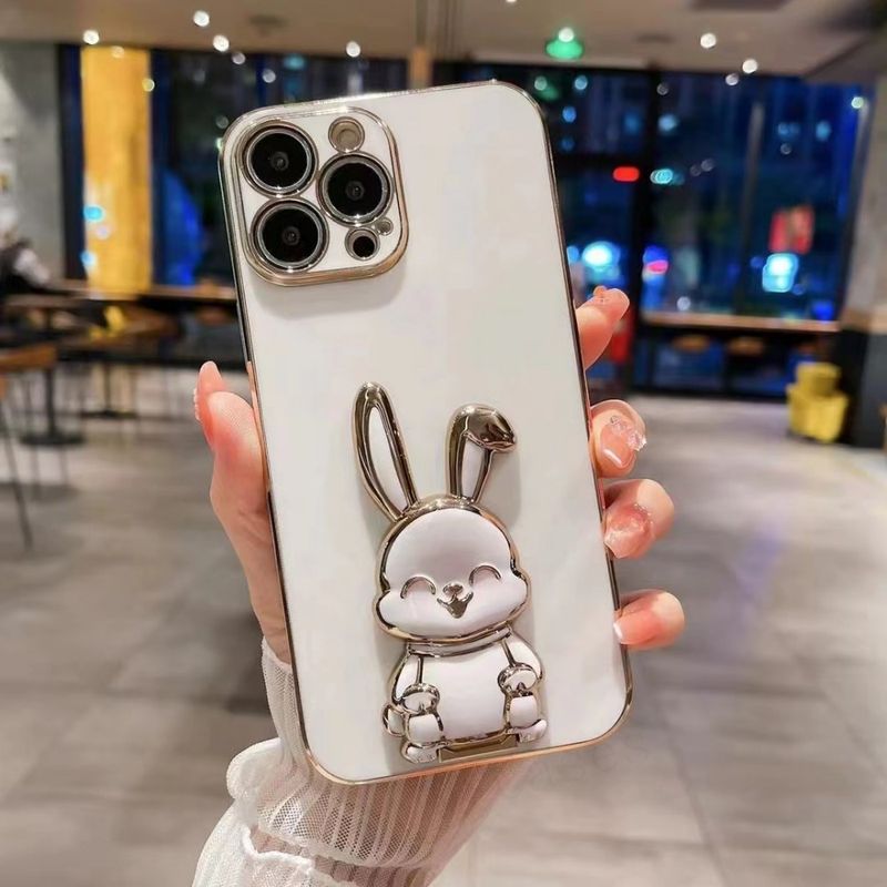 Funda de teléfono con anillo y soporte de conejo para MOTOROLA Moto G82 G52 G22 G60 G50 5G G53 G42 G60S G30 G20 G10 G9 Plus G8 Play Power Lite_voghion.com