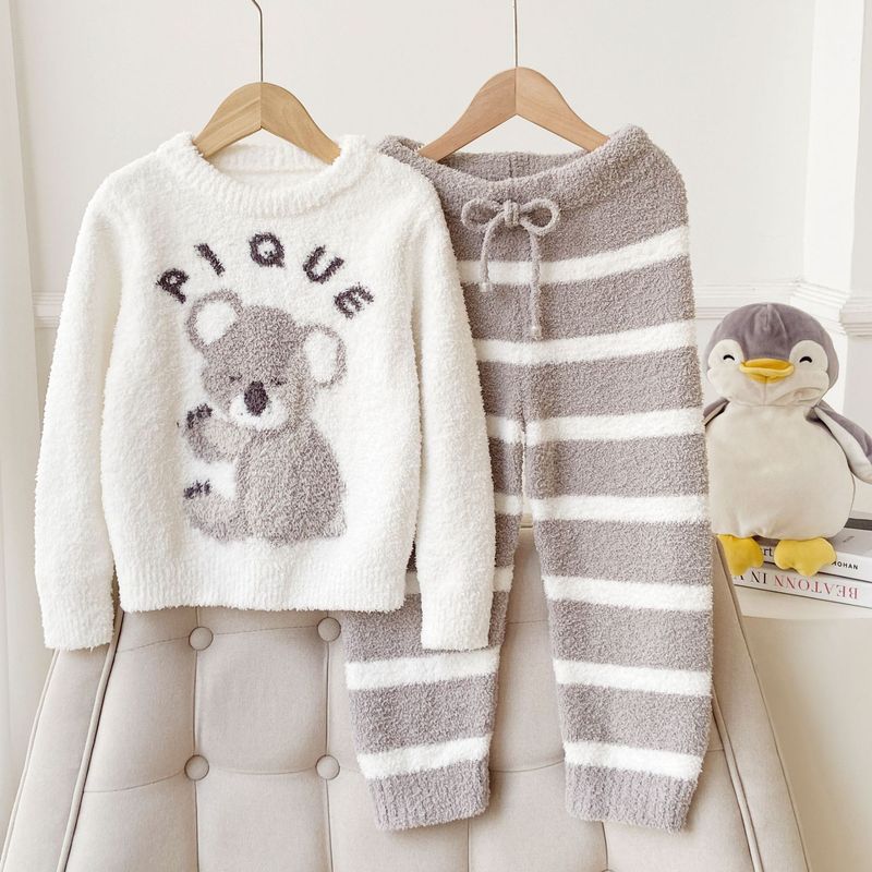 Padres de niños y pijamas suaves con ropa de ocio de Koala lindos, sueltos y gruesos_voghion.com