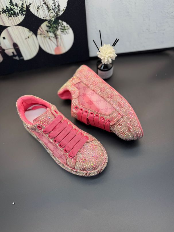 Sneakers con motivo floreale in strass - Scarpe casual basse in mesh traspirante, comode scarpe con plateau e punta tonda con soletta in PU_voghion.com