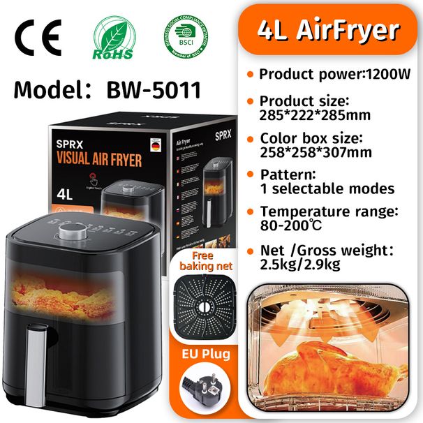2025 Air Oven Large Capacity Model EU Standard Electric Fryer Household Visual Floating Screen_voghion.com