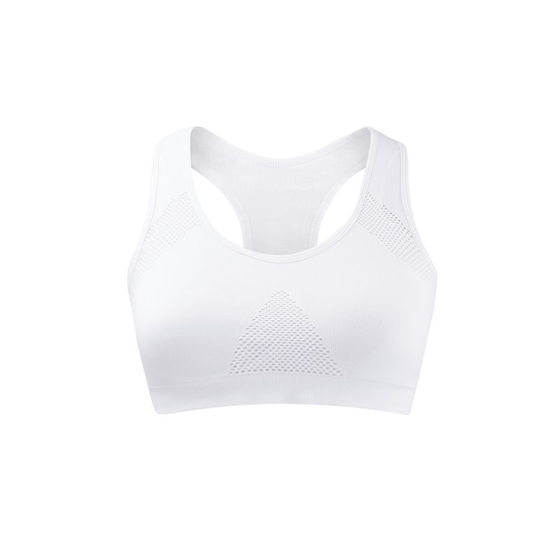 Chaleco de ropa interior de sujetador deportivo cómodo sin montura con espalda hueca básica para mujer_voghion.com