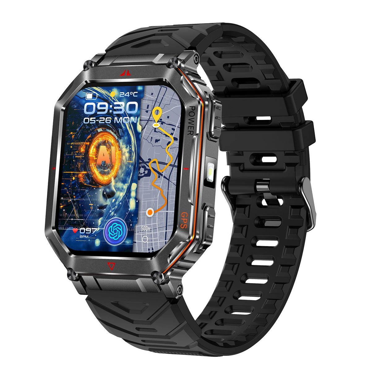 Cross Border Neue KR92 Smartwatch Bluetooth Anruf GPS Outdoor Sport Wasserdicht Chat GPT Sprachassistent_voghion.com