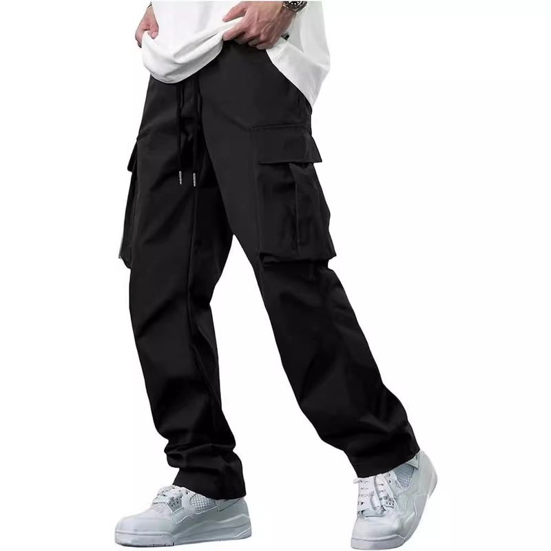 Herrenbekleidung Sommer Neue Herren Overalls Kordelzug Multi Pocket Freizeithose_voghion.com