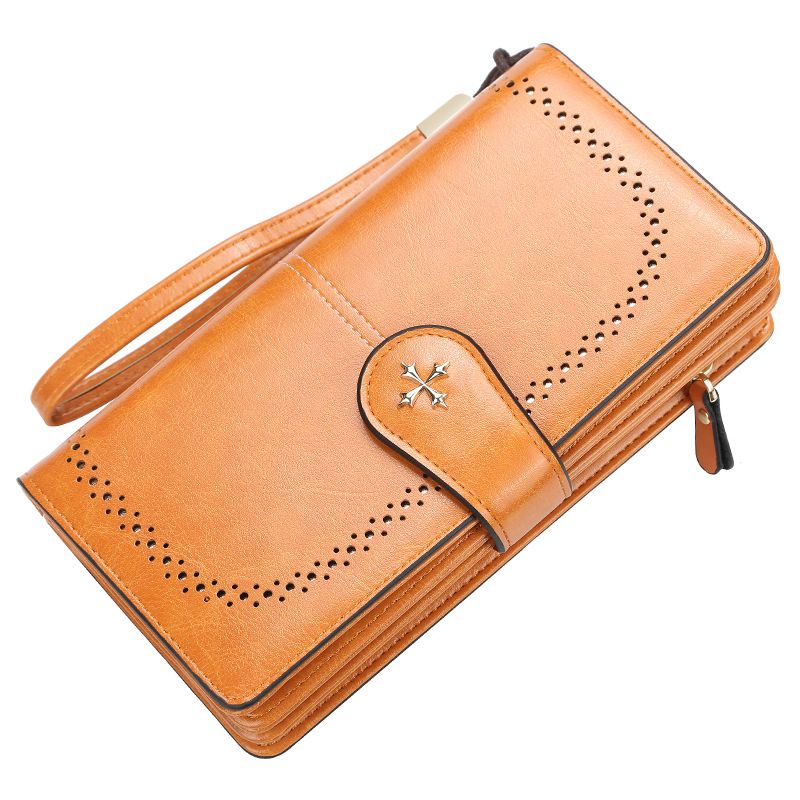 Women's wallet baellerry version multi-function tri-fold zipper clutch bag multi-card slot coin purse mobile phone bag_voghion.com