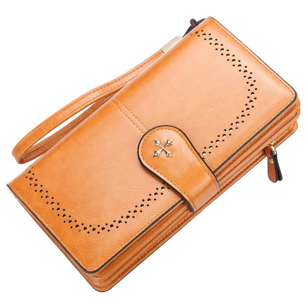 Women's wallet baellerry version multi-function tri-fold zipper clutch bag multi-card slot coin purse mobile phone bag_voghion.com