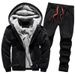 Completo felpa foderato in pile da uomo, cardigan invernale spesso e caldo, completo sportivo mimetico in due pezzi D6002_voghion.com
