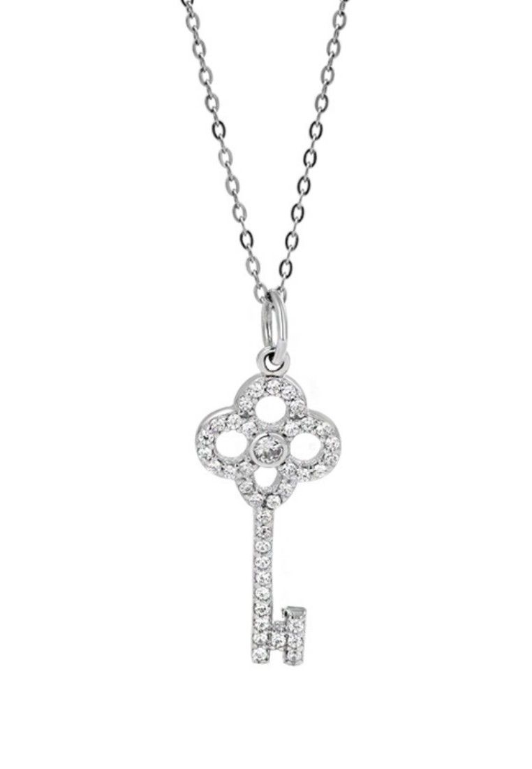 Ldr9332 collier clé d'amant en Zircon_voghion.com