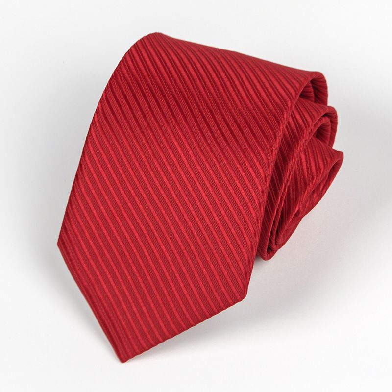 Men's Business Formal Hand-Tied For Work Professional Black Striped Groom Wedding Team Performance Red Tie_voghion.com