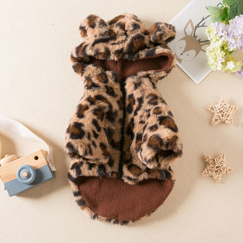 Hundekleidung Frühling und Herbst Leopardenmuster Mantel verdickt für Teddy Schnauzer Pommerschen Chihuahua Haustier trendige Kleidung_voghion.com