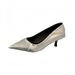 2025 New Pointed Pleated High For Women French Style Professional Soft Surface Small Heels Versatile Low Cat Heel Single_voghion.com