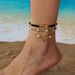 New Bohemian Style Seed Bead 3 Pieces Stackable Summer Beach Starfish Shell Anklets_voghion.com