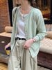 Women's Knit Cardigan Sweater New Arrival Loose Fall Top Casual Open Front Coat Long Sleeve Soft Polyester Plain Color_voghion.com