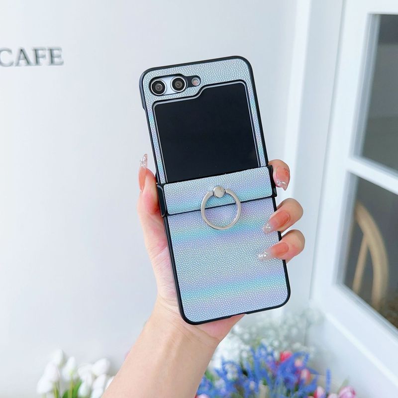 Simple ring buckle for Samsung Galaxy Z Flip3/4 fold folding screen phone case ZFlip5 leather cross-border_voghion.com
