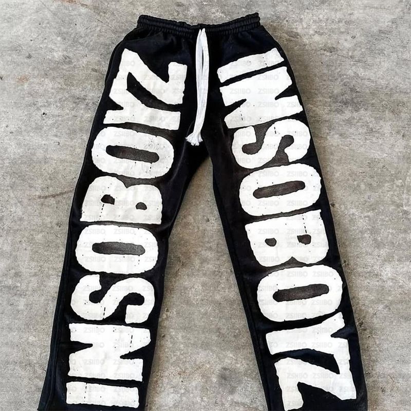 Herrenbekleidung Y2K Hip Hop Rock Letter Printed Casual Pants Lose Gerade Hosen Jogginghosen für Damen und Herren_voghion.com