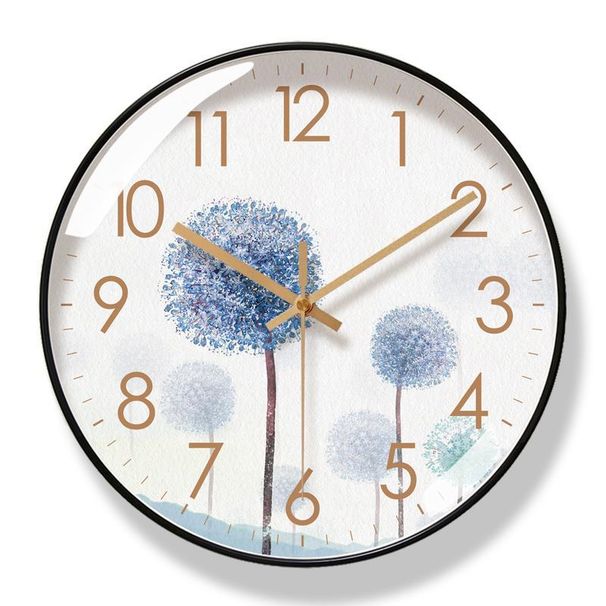 Yipula 6260 Wall Flower Dandelion Living Room Simple Pastoral Silent Sweep Second Quartz Clock_voghion.com