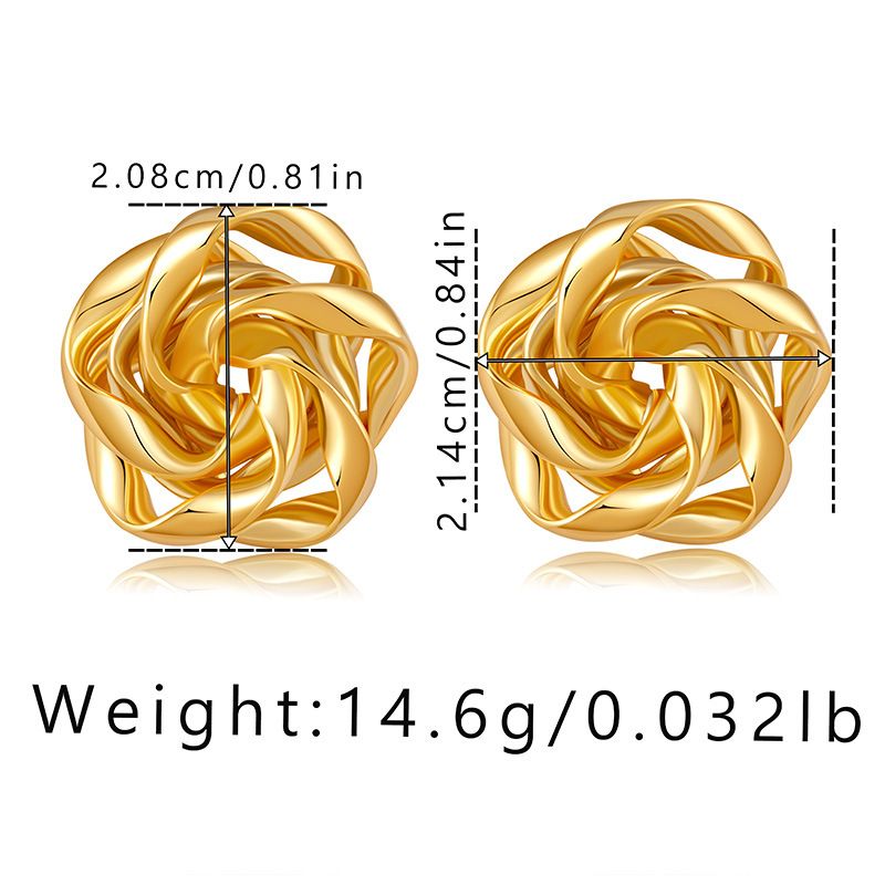 Französisch unregelmäßigen blume design nische ohrringe kleine größe modische pendeln alle spiel retro ohrringe überzogene mit K echt gold_voghion.com