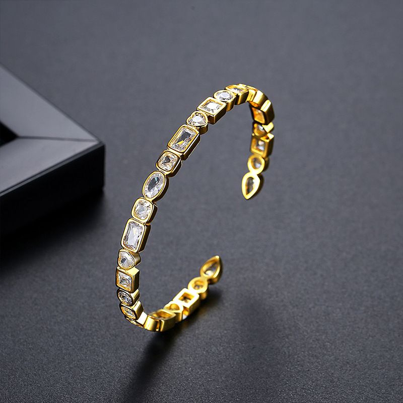 Women's Jewelry K Copper Inlaid Zircon Tennis Chain Fashion Design Dating Commuting Open Adjustable Bracelet_voghion.com