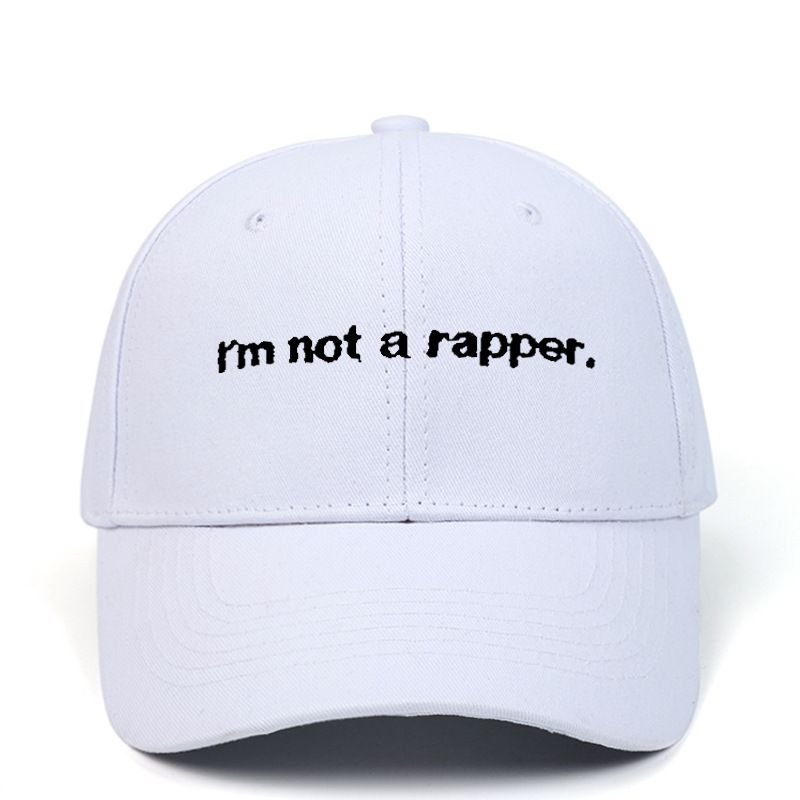 Unisex kapa z napisom "Nisem raper" iz vezenega bombaža, moška in ženska poletna športna kapa za na prostem_voghion.com
