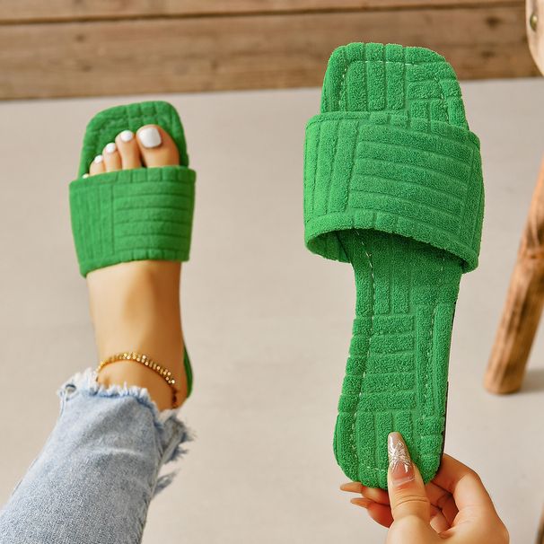 Καλοκαιρινές παντόφλες Γυναικείες Flat Luxury σαγιονάρες παραλίας εξωτερικού χώρου Γυναικεία σανδάλια Trend Brand Design Slides Παπούτσια Γυναικεία 2024 Μεγάλο μέγεθος 43_voghion.com