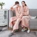 Unisex Coral Fleece Bathrobe – Ultra-Soft Long Sleeve Robe For Men & Women, Winter Warmth With Tie Waist_voghion.com