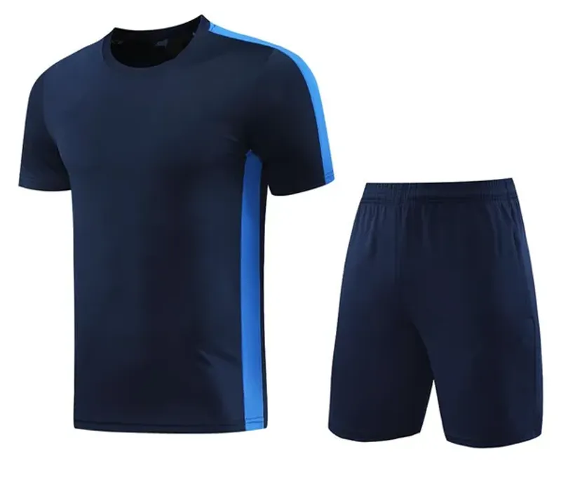 NK006 Short sleeve jogging soccer Training suit football shirt 3/4 pants Pre Match Futbol chandal Men Kids_voghion.com