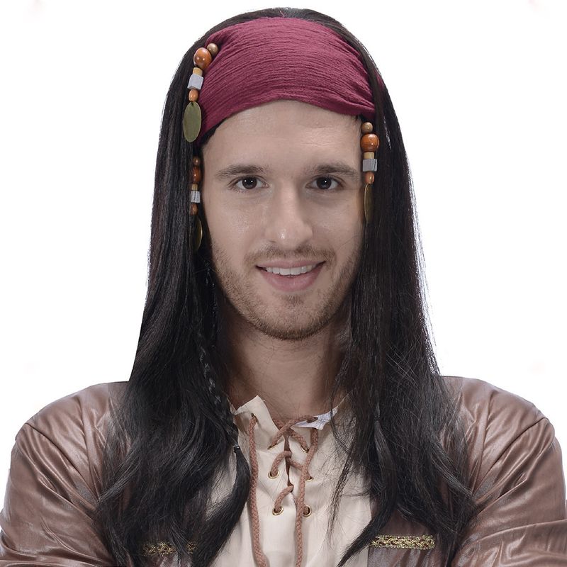 Børnenes Dag Halloween Jul pigeoptræden cos prinsesse sort hår flettet langt krøllet hår_voghion.com