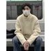Autumn And Winter Men's Korean Lazy Style Design Sense Loose Knitted Sweater Men's Fashion Versatile Turtleneck Button Cardigan Sweater_voghion.com