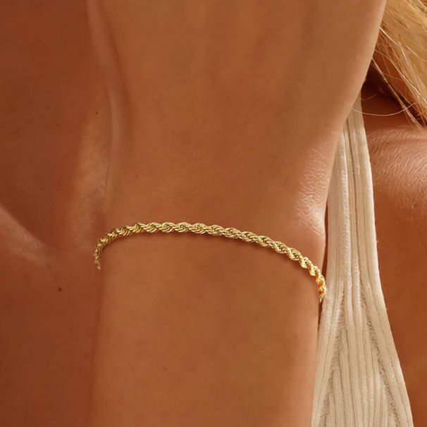 Bracciale a forma di cuore aperto in acciaio inossidabile con catena semplice e semplice, a forma di osso di serpente_voghion.com