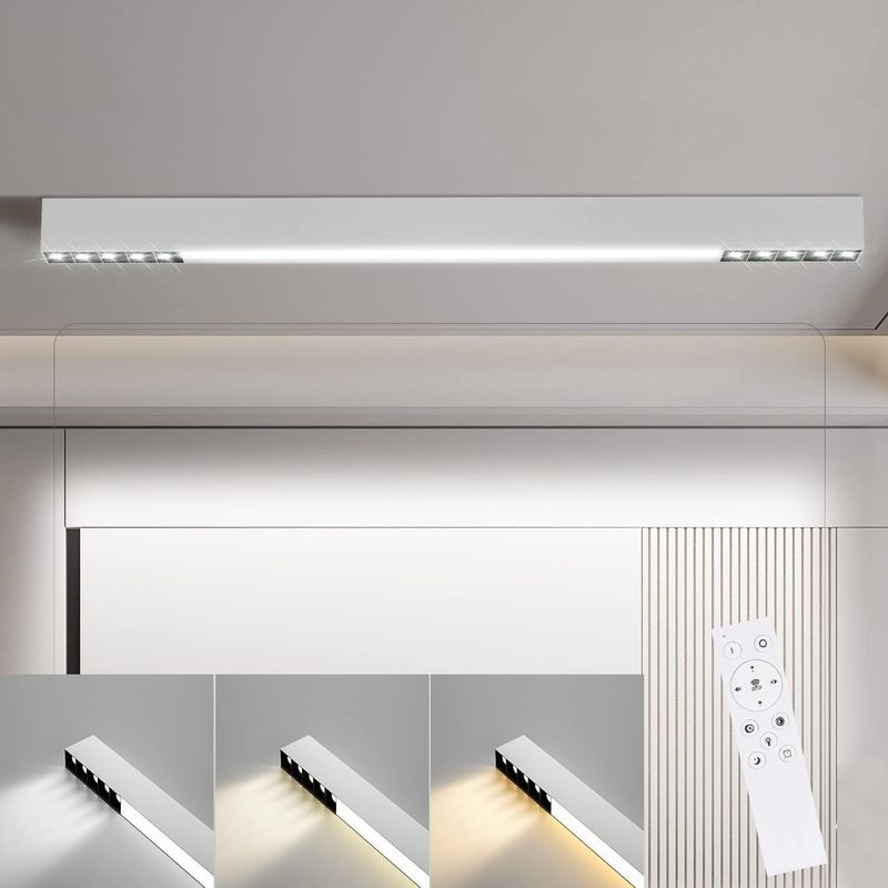 Deckenlampe LED Deckenleuchte Modern - 25W Lang Wohnzimmerlampe 80CM Bürolampe Dimmbar Mit Fernbedienung Deckenbeleuchtung Panel Für Schlafzimmer_voghion.com