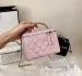 23k Ladies Designer Vanity Box Makeup Bag With Metal Handle Mirror Sier Hardware Matelasse Chain Cosmetic Case Purse_voghion.com