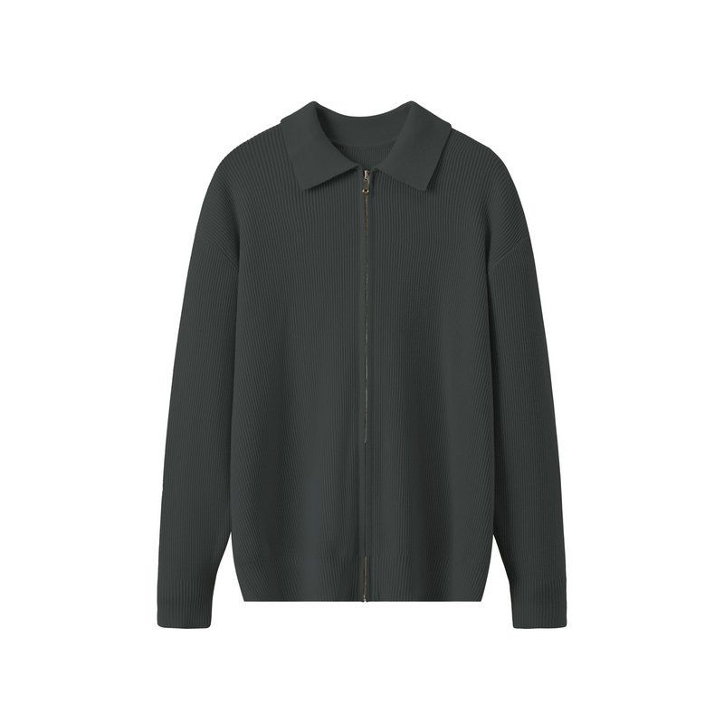 Ropa para hombre Otoño e invierno nuevo cárdigan suéter de moda para hombre con cremallera ropa exterior suéter de punto chaqueta suéter de solapa para hombre_voghion.com