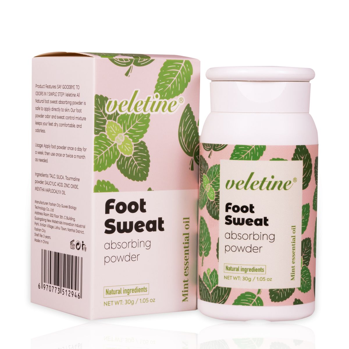 Immetee Desodorierendes Sterilisations- und Desodorierungspflege-Glanzentfernungspulver für Fußgeruch_voghion.com