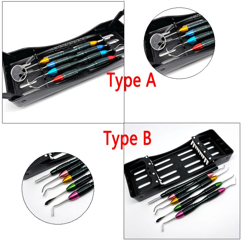 Dental Komposit Filg Spatel Werkzeuge mit Desinfektionsbox Lm Art 5er Set Cobre Griff_voghion.com