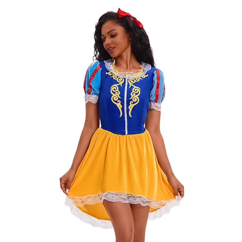 2024 Novo Halloween Snow White Dress Cosplay Stage Role Playing Costume_voghion.com
