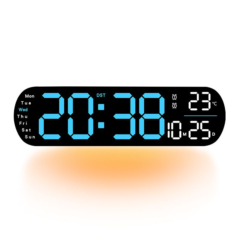 Creative New Wall Multifunctional Living Room Large Screen LED Digital Alarm Clock Timer_voghion.com