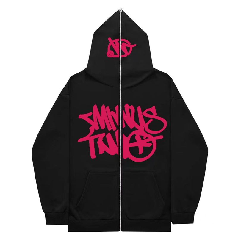 Men's clothing new style  high street hip-hop national trend printed zipper sweatshirt brand fashion versatile couple hooded_voghion.com