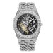 Ice Watch Full Diamond Hip Hop Cuban Chain Splicing Hollow Automatic Mechanical Watch Men's Watch_voghion.com
