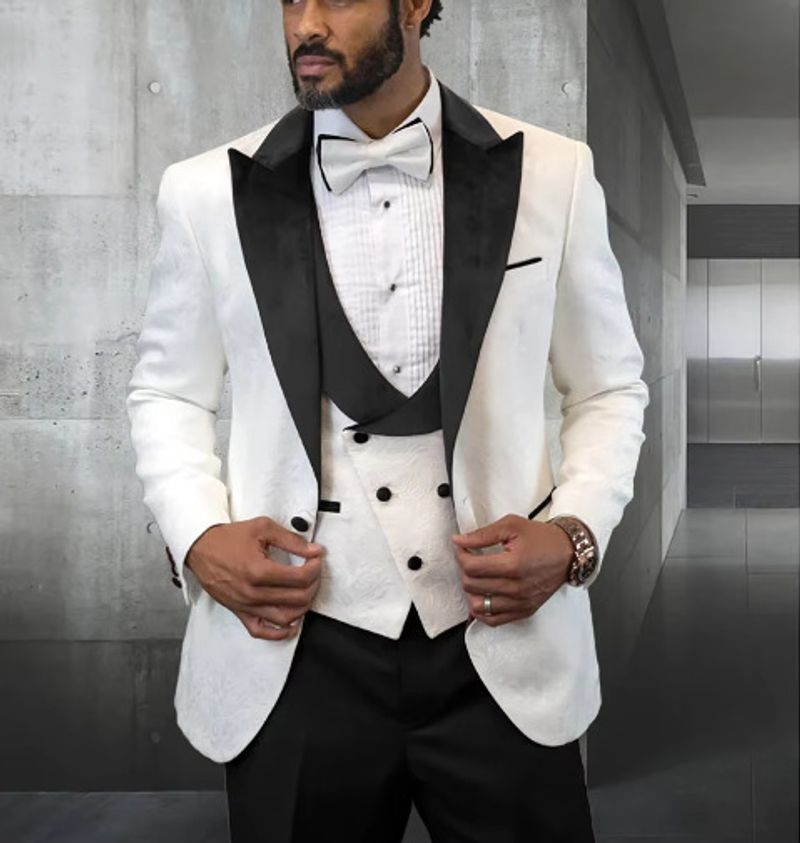 Vêtements pour hommes Robe Costume de scène Costume d'hôte de performance pour jeunes Costume trois pièces_voghion.com