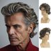 Synthetic Clip-in New Wig Men's Brown And Gray Mixed Color Short Curly Hair Headpiece Fashionable Men's Short Wig_voghion.com