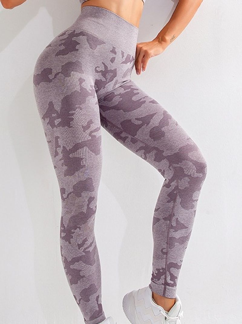 Women's Clothing camouflage 3 piece set long sleeved bra trousers sports fitness yoga peach hip hip lifting tights suit_voghion.com