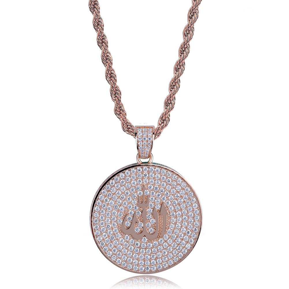 Men's Jewelry Zodiac Pendant Necklace With Cubic Zirconia Stones, Vintage Twist Chain, Elegant And Stylish Design Pendant Retro Twist Chain Necklace_voghion.com