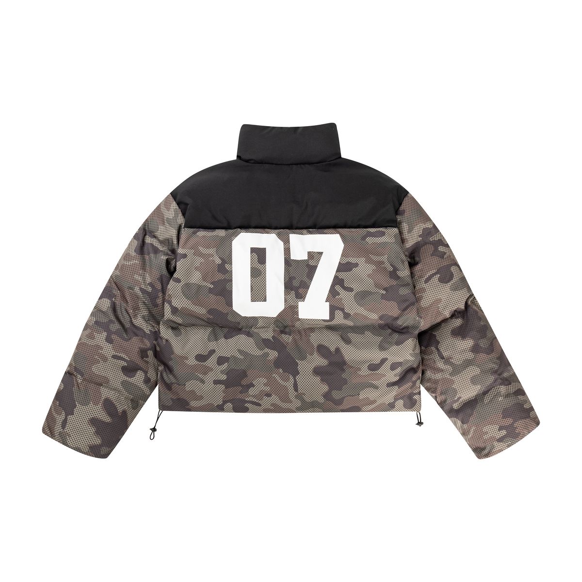 Unisex Winter Camo Puffer Jacket - Oversized Military Style Quilted Coat With Stand Collar (Thickened Polyester Shell & Cotton Lining)_voghion.com