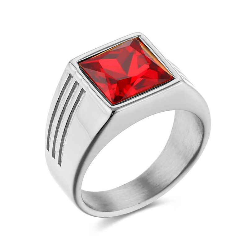 Minimalistische vierkante titanium stalen ring voor heren_voghion.com