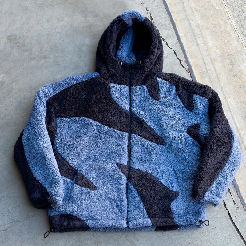 Herrenbekleidung Y2K Herbst und Winter Lammwolle Spleißen Strickjacke Reißverschluss Kapuze Unisex Street Jacke_voghion.com