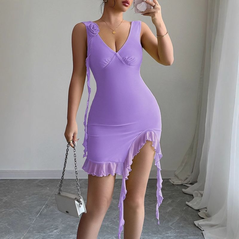 Robe de soirée à fleurs style mondain, mode femme printemps-été 2025_voghion.com