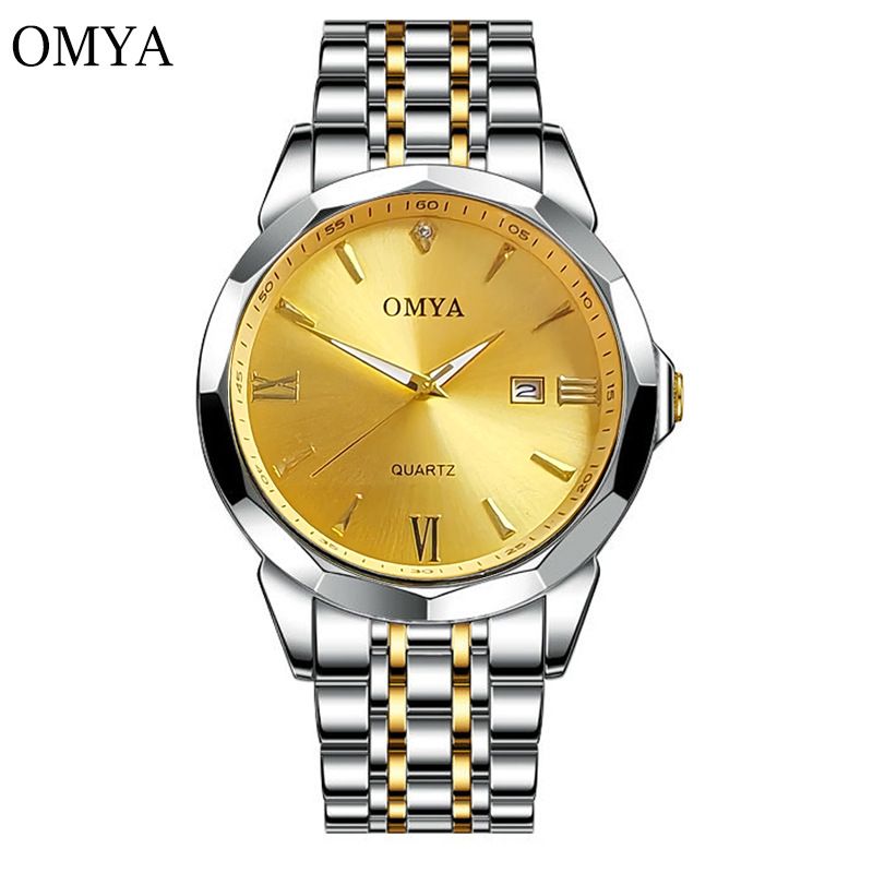 OMYA Erkek Su Geçirmez Kuvars Saat 3ATM Paslanmaz Çelik Takvim Spor Saat En Çok Satan_voghion.com