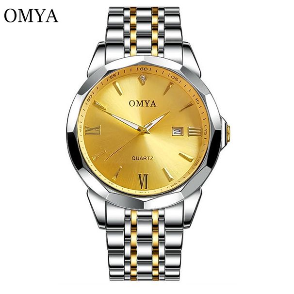 OMYA Erkek Su Geçirmez Kuvars Saat 3ATM Paslanmaz Çelik Takvim Spor Saat En Çok Satan_voghion.com