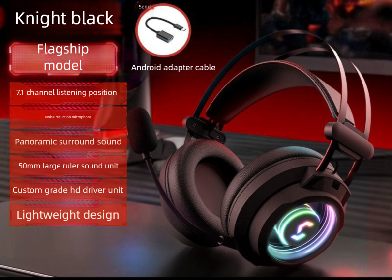 Colorful HIO Over-Ear Headphones Gaming E-Sports Sound Positioning Wired 7.1 Computer Headset With Microphone_voghion.com
