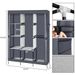 Armadio portatile con appendiabiti grigio 71, scaffale organizer per riporre gli abiti_voghion.com
